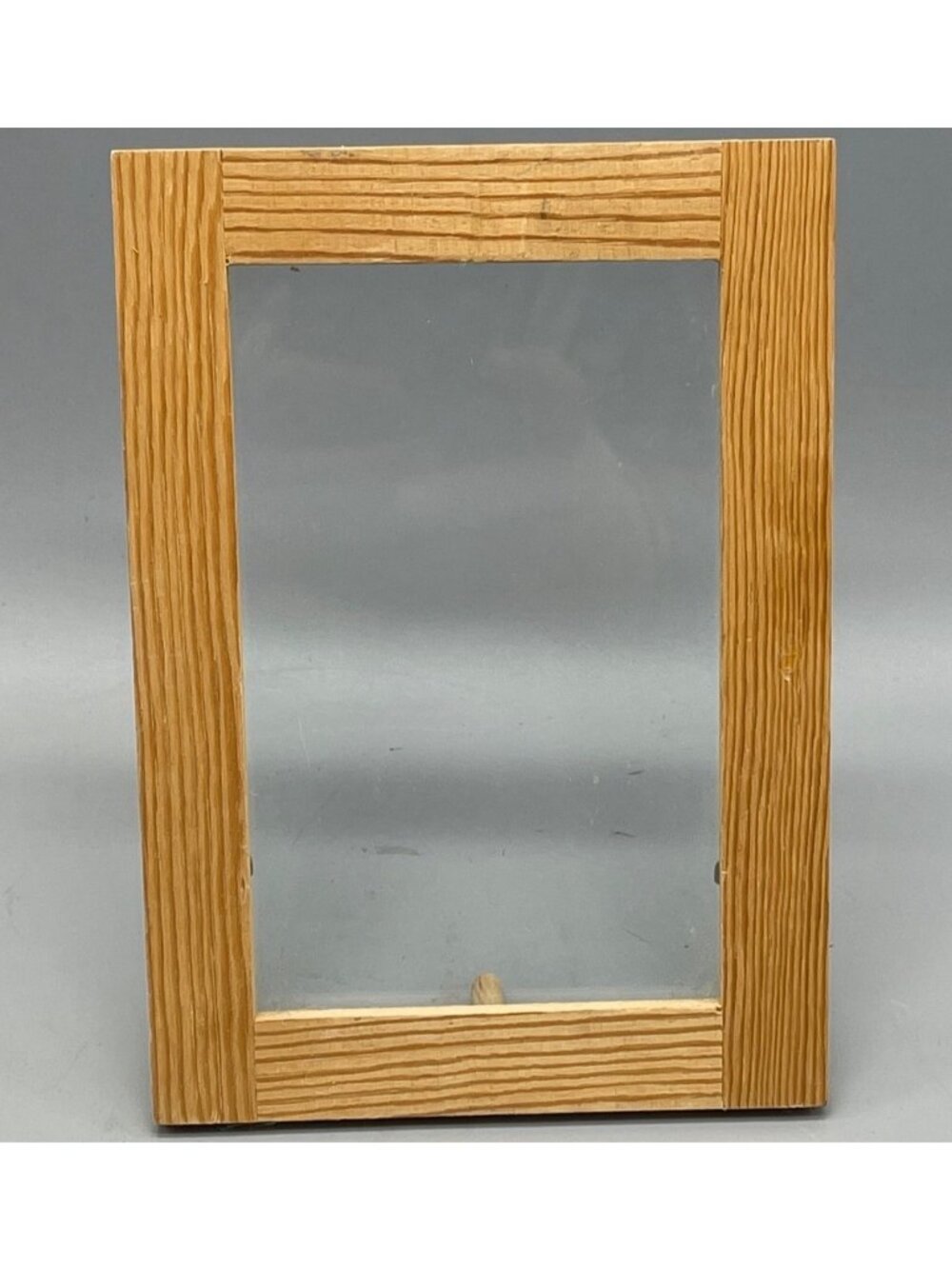 Photo frame wooden glass stick stand brown frame size 5 x 6.75" photo READ